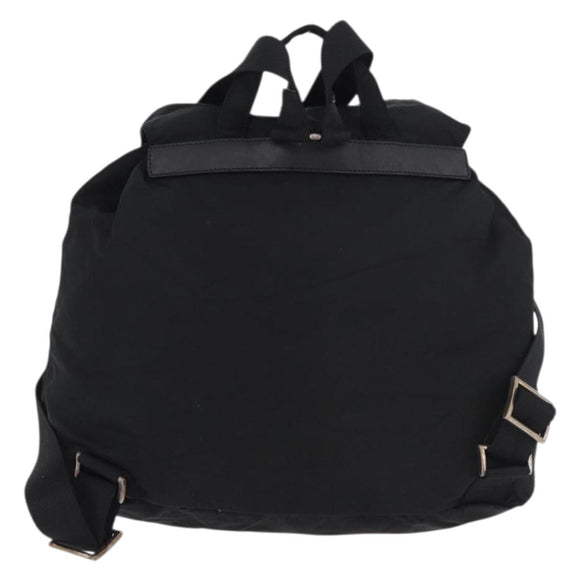 PRADA Backpack Nylon Black Silver Auth 185957