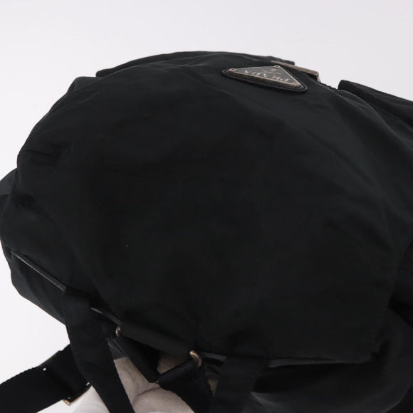 PRADA Backpack Nylon Black Silver Auth 185957