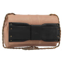 Chloe Chain June Shoulder Bag Leather Pink Gold Auth 185958A-1