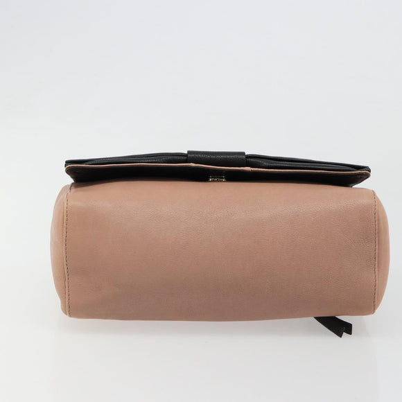 Chloe Chain June Shoulder Bag Leather Pink Gold Auth 185958A