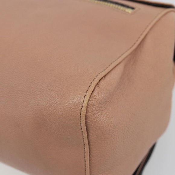 Chloe Chain June Shoulder Bag Leather Pink Gold Auth 185958A