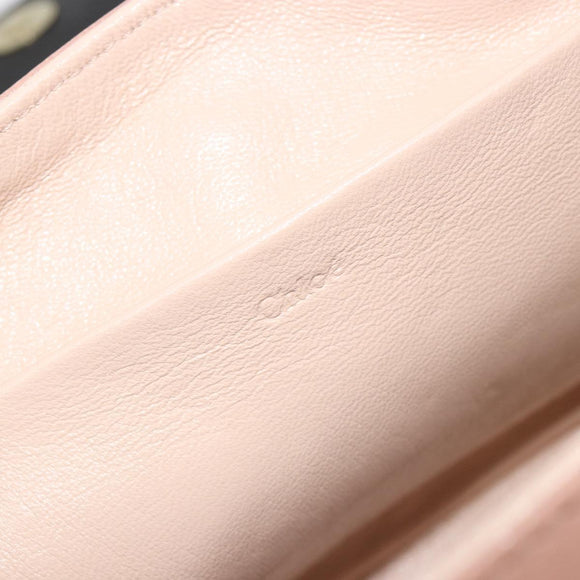 Chloe Chain June Shoulder Bag Leather Pink Gold Auth 185958A