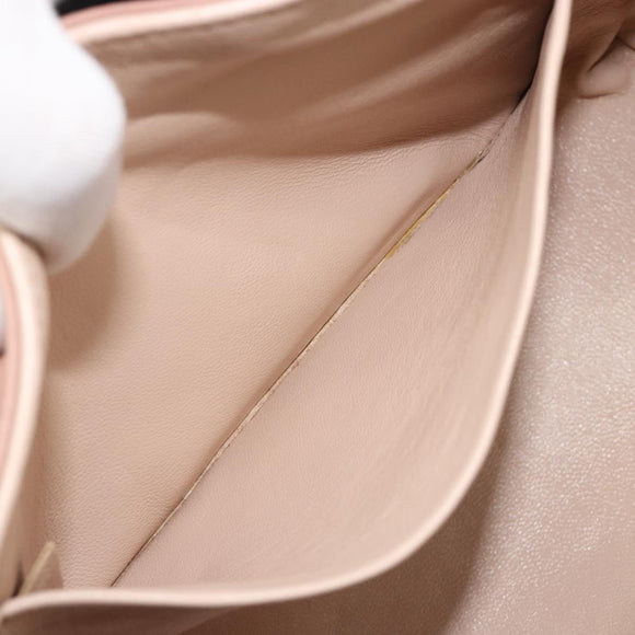 Chloe Chain June Shoulder Bag Leather Pink Gold Auth 185958A
