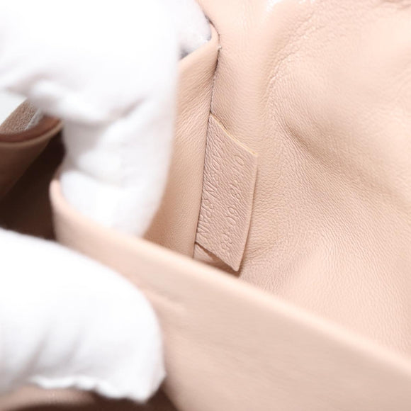 Chloe Chain June Shoulder Bag Leather Pink Gold Auth 185958A