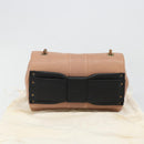 Chloe Chain June Shoulder Bag Leather Pink Gold Auth 185958A-24
