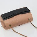 Chloe Chain June Shoulder Bag Leather Pink Gold Auth 185958A-6