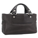 CELINE Boogie Bag Hand Bag Leather Dark Brown Auth 185959-1
