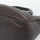 CELINE Boogie Bag Hand Bag Leather Dark Brown Auth 185959-9