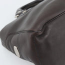 CELINE Boogie Bag Hand Bag Leather Dark Brown Auth 185959-14
