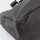 CELINE Boogie Bag Hand Bag Leather Dark Brown Auth 185959-16