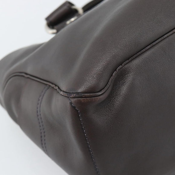 CELINE Boogie Bag Hand Bag Leather Dark Brown Auth 185959