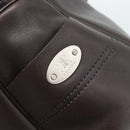 CELINE Boogie Bag Hand Bag Leather Dark Brown Auth 185959-10