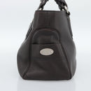 CELINE Boogie Bag Hand Bag Leather Dark Brown Auth 185959-3