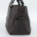 CELINE Boogie Bag Hand Bag Leather Dark Brown Auth 185959-4