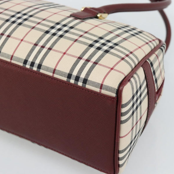 BURBERRY Nova Check Shoulder Bag Canvas Beige Gold Auth 185960SAV