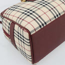 BURBERRY Nova Check Shoulder Bag Canvas Beige Gold Auth 185960SAV-13