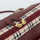 BURBERRY Nova Check Shoulder Bag Canvas Beige Gold Auth 185960SAV-15