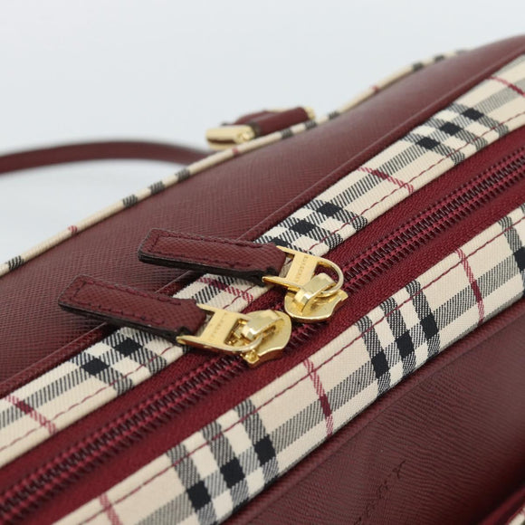 BURBERRY Nova Check Shoulder Bag Canvas Beige Gold Auth 185960SAV