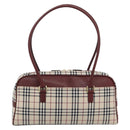 BURBERRY Nova Check Shoulder Bag Canvas Beige Gold Auth 185960SAV-2