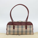BURBERRY Nova Check Shoulder Bag Canvas Beige Gold Auth 185960SAV-24