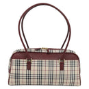 BURBERRY Nova Check Shoulder Bag Canvas Beige Gold Auth 185960SAV-3