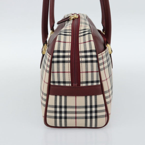 BURBERRY Nova Check Shoulder Bag Canvas Beige Gold Auth 185960SAV