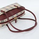 BURBERRY Nova Check Shoulder Bag Canvas Beige Gold Auth 185960SAV-7