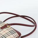 BURBERRY Nova Check Shoulder Bag Canvas Beige Gold Auth 185960SAV-8