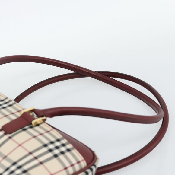 BURBERRY Nova Check Shoulder Bag Canvas Beige Gold Auth 185960SAV