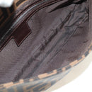 FENDI Zucca Canvas Mamma Baguette Shoulder Bag Black Brown Auth 185961SAM-10