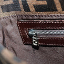 FENDI Zucca Canvas Mamma Baguette Shoulder Bag Black Brown Auth 185961SAM-25