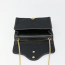 Christian Dior Trotter Canvas Chain Shoulder Bag Black Gold Auth 185963A-15
