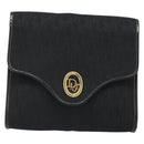 Christian Dior Trotter Canvas Chain Shoulder Bag Black Gold Auth 185963A-2