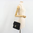 Christian Dior Trotter Canvas Chain Shoulder Bag Black Gold Auth 185963A-20