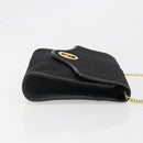 Christian Dior Trotter Canvas Chain Shoulder Bag Black Gold Auth 185963A-4