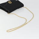Christian Dior Trotter Canvas Chain Shoulder Bag Black Gold Auth 185963A-7