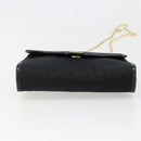 Christian Dior Trotter Canvas Chain Shoulder Bag Black Gold Auth 185963A-9