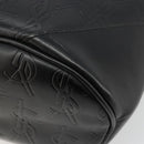 SAINT LAURENT Cassandra Hand Bag Leather Black Gold Auth 185965-15