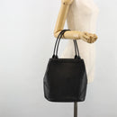 SAINT LAURENT Cassandra Hand Bag Leather Black Gold Auth 185965-20