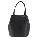 SAINT LAURENT Cassandra Hand Bag Leather Black Gold Auth 185965-2