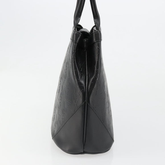 SAINT LAURENT Cassandra Hand Bag Leather Black Gold Auth 185965