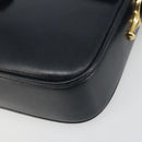 CELINE Shoulder Bag Leather Navy Gold Auth 185966A-9
