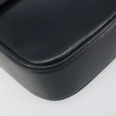 CELINE Shoulder Bag Leather Navy Gold Auth 185966A-14