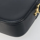 CELINE Shoulder Bag Leather Navy Gold Auth 185966A-15