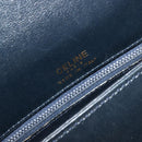 CELINE Shoulder Bag Leather Navy Gold Auth 185966A-19