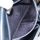CELINE Shoulder Bag Leather Navy Gold Auth 185966A-12