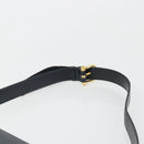 CELINE Shoulder Bag Leather Navy Gold Auth 185966A-8
