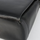 GUCCI Shoulder Bag Leather Black Gold Auth 185968-9