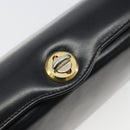 GUCCI Shoulder Bag Leather Black Gold Auth 185968-17