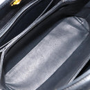 GUCCI Shoulder Bag Leather Black Gold Auth 185968-11